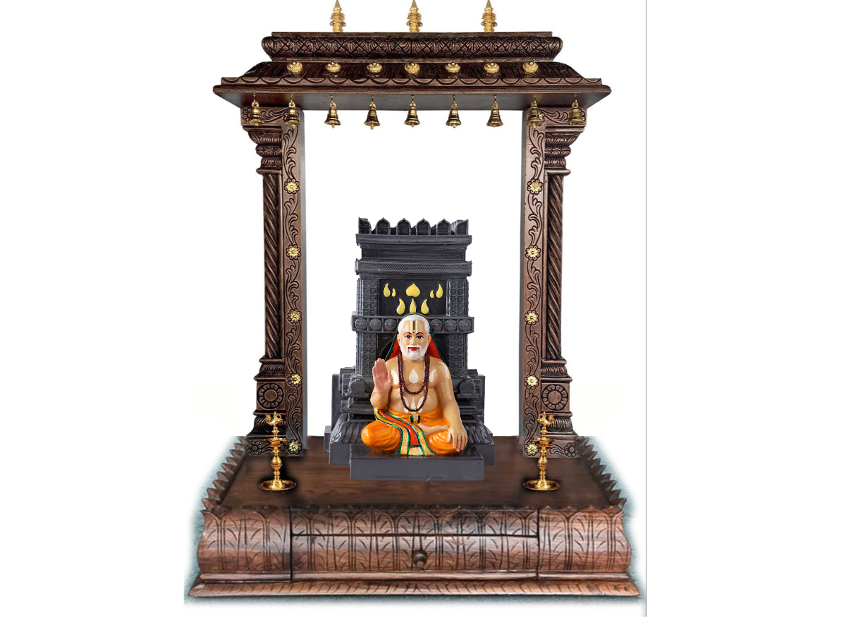 Sri Raghavendra Swami Deity -  Staue With Brindavana